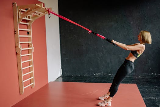 pexels-photo-8436154-8436154 Woman using functional trainer in home gym setting for strength workout.